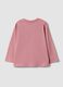 Pink pure organic cotton T-shirt with bow print for baby girl_1