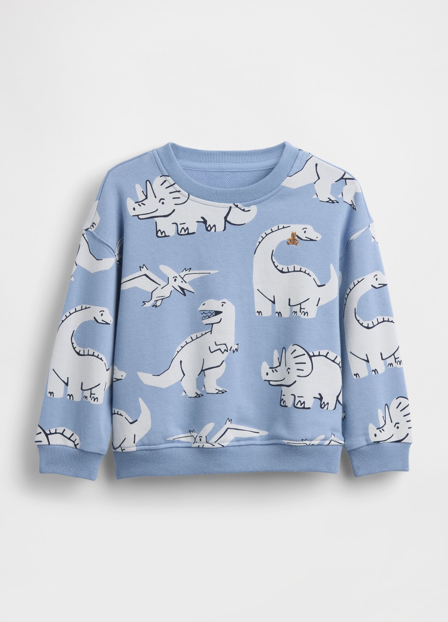 Cotton-blend sweatshirt with dinosaur print