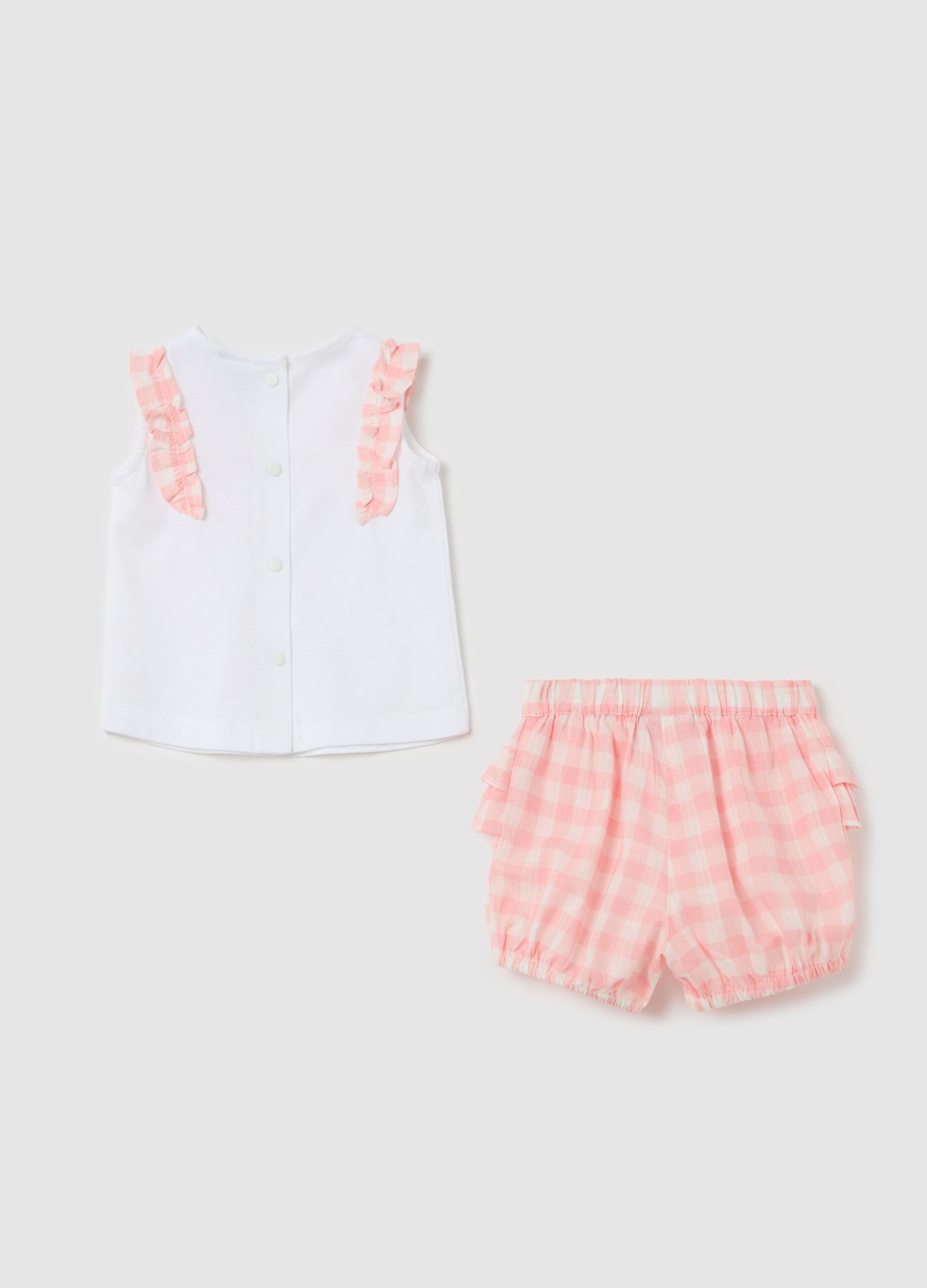 Cotton set with check print