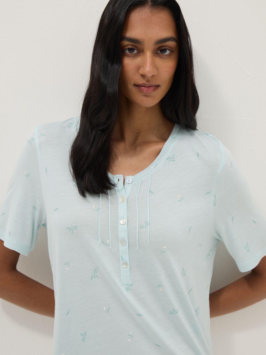 Blue pure viscose nightdress regular fit_3