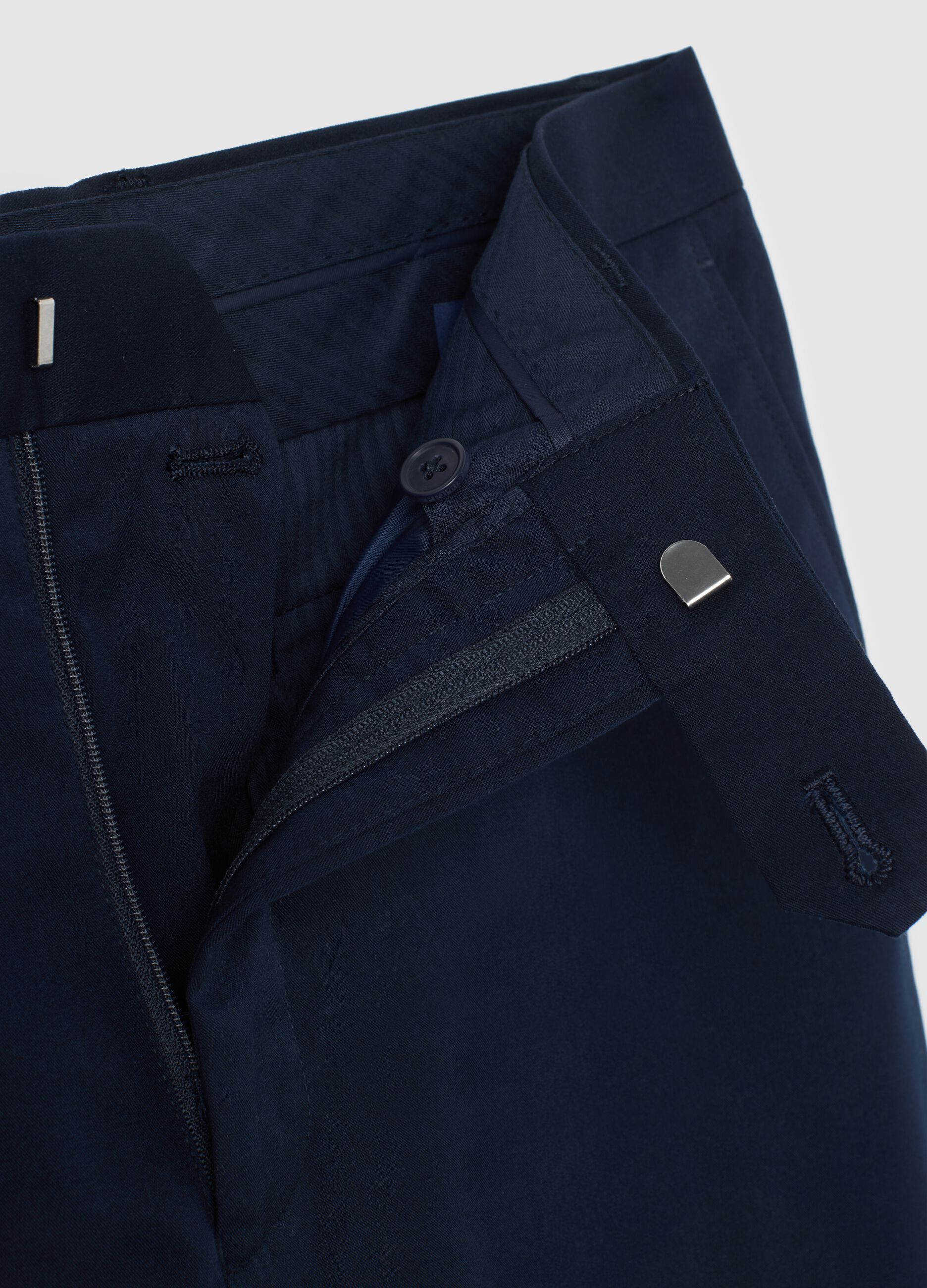Regular Fit Blue Mixed Trousers