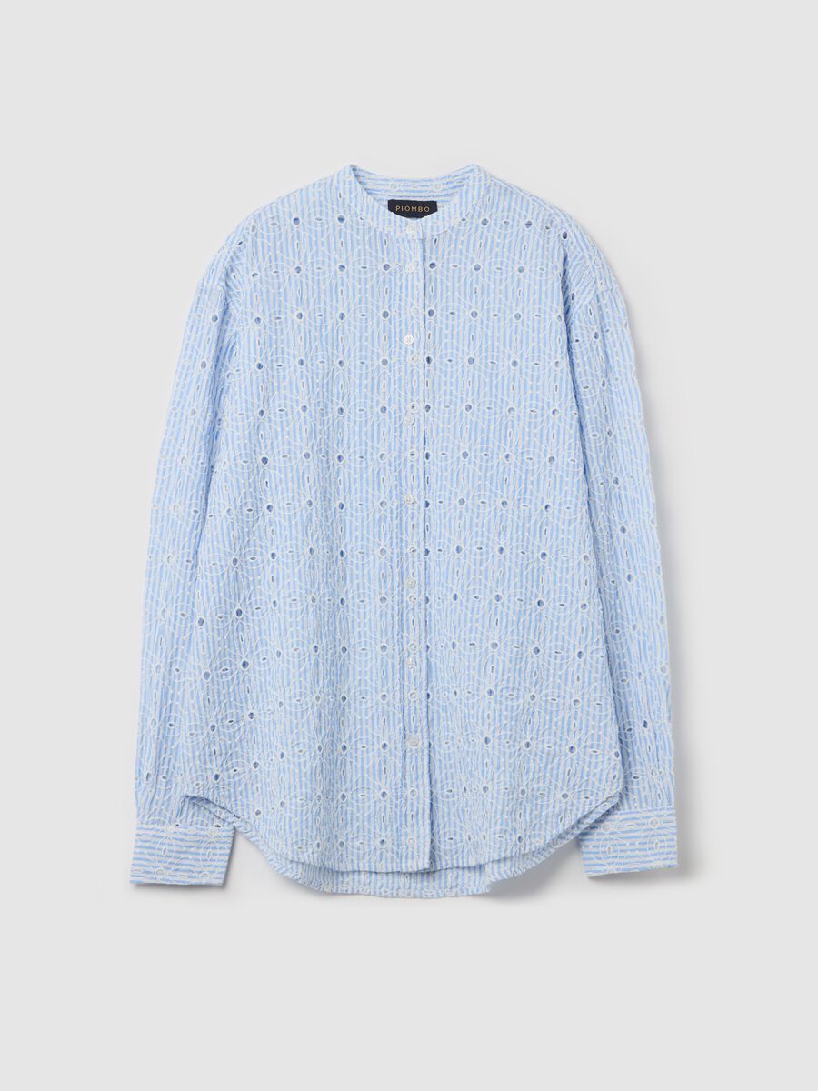 Striped shirt in broderie anglaise_4