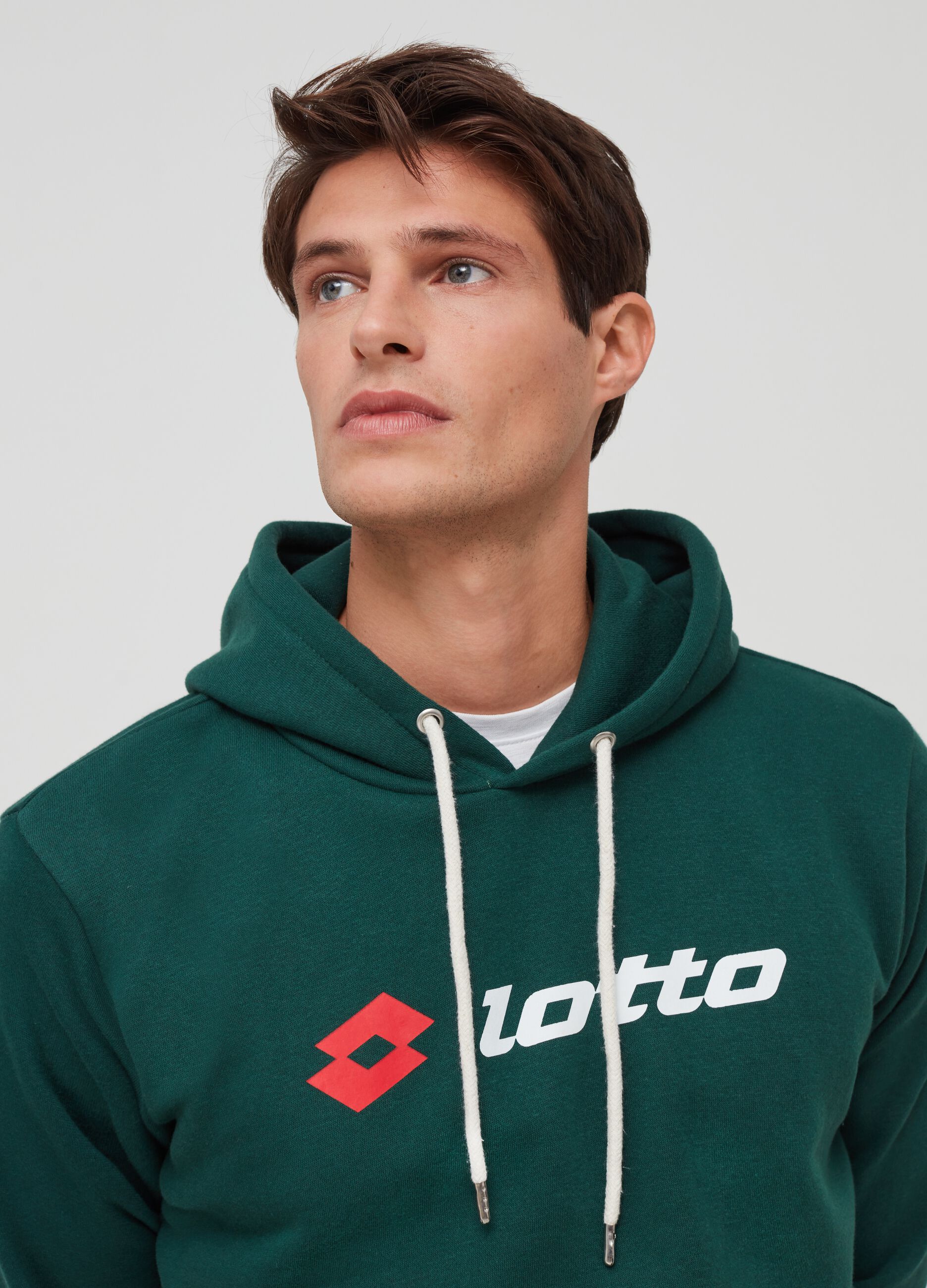 Sweatshirt with hood and Lotto print