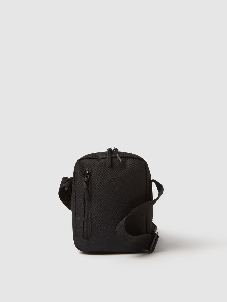 Black Shoulder Bag with Zip Pockets_0