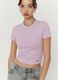 T-shirt in cotone elasticizzato rosa regular fit_2