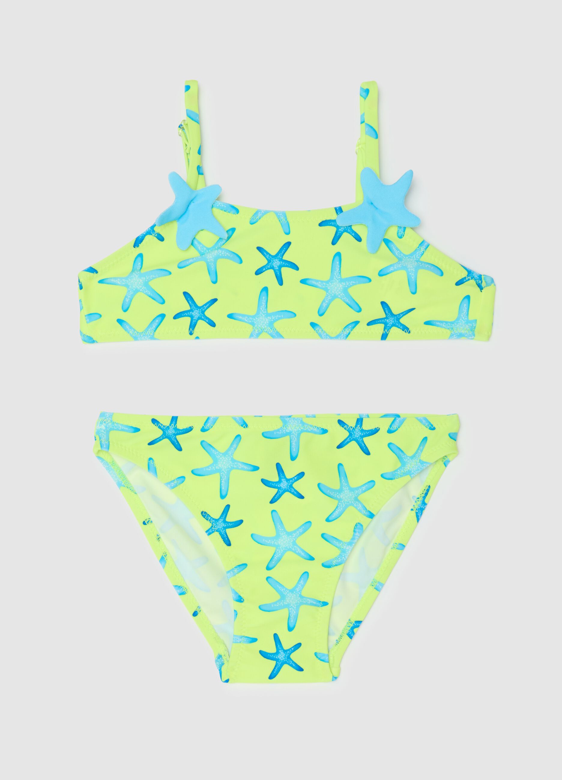 Girls’ bikini in multicoloured stretch fabric