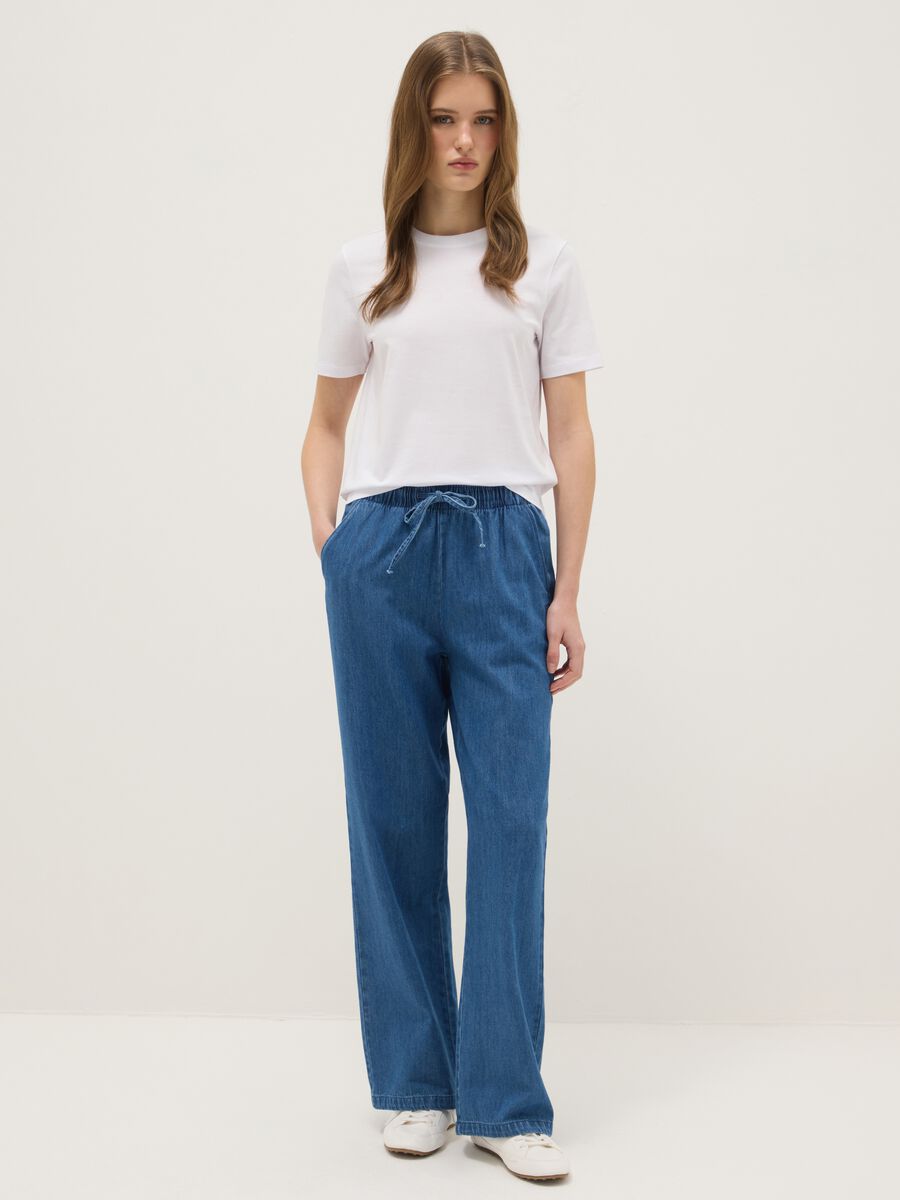 White pure cotton regular fit T-shirt_1