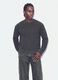 Grey pure cotton ribbed crew-neck jumper, regular fit_0