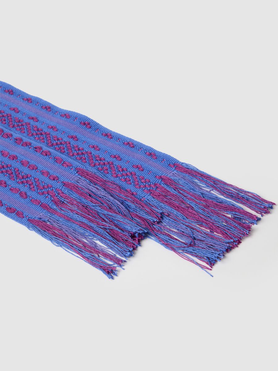 Women's multicolour braided belt with fringes_2