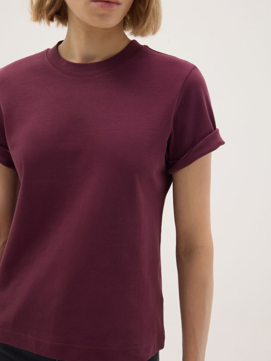 Purple pure cotton regular fit T-shirt_3
