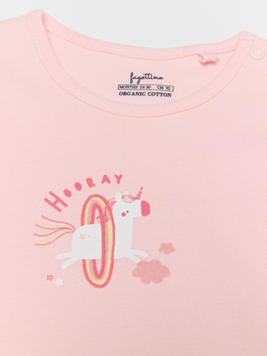 Baby Girl's Multicolour T-shirt Twin Pack in Pure Cotton, Regular Fit_3