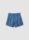 Blue pure lyocell cargo shorts for girls, regular fit_1