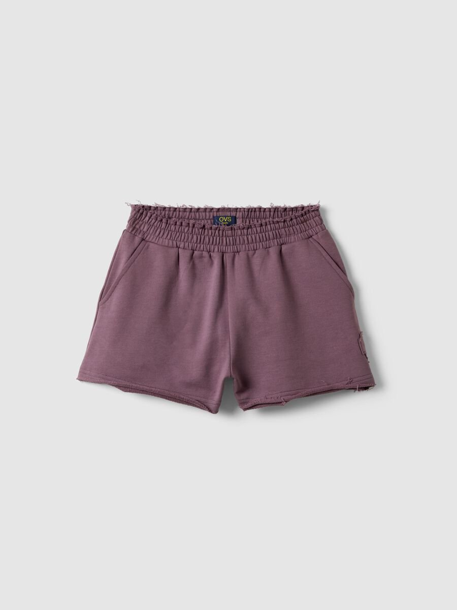 Shorts in puro cotone viola da ragazza relaxed fit_3