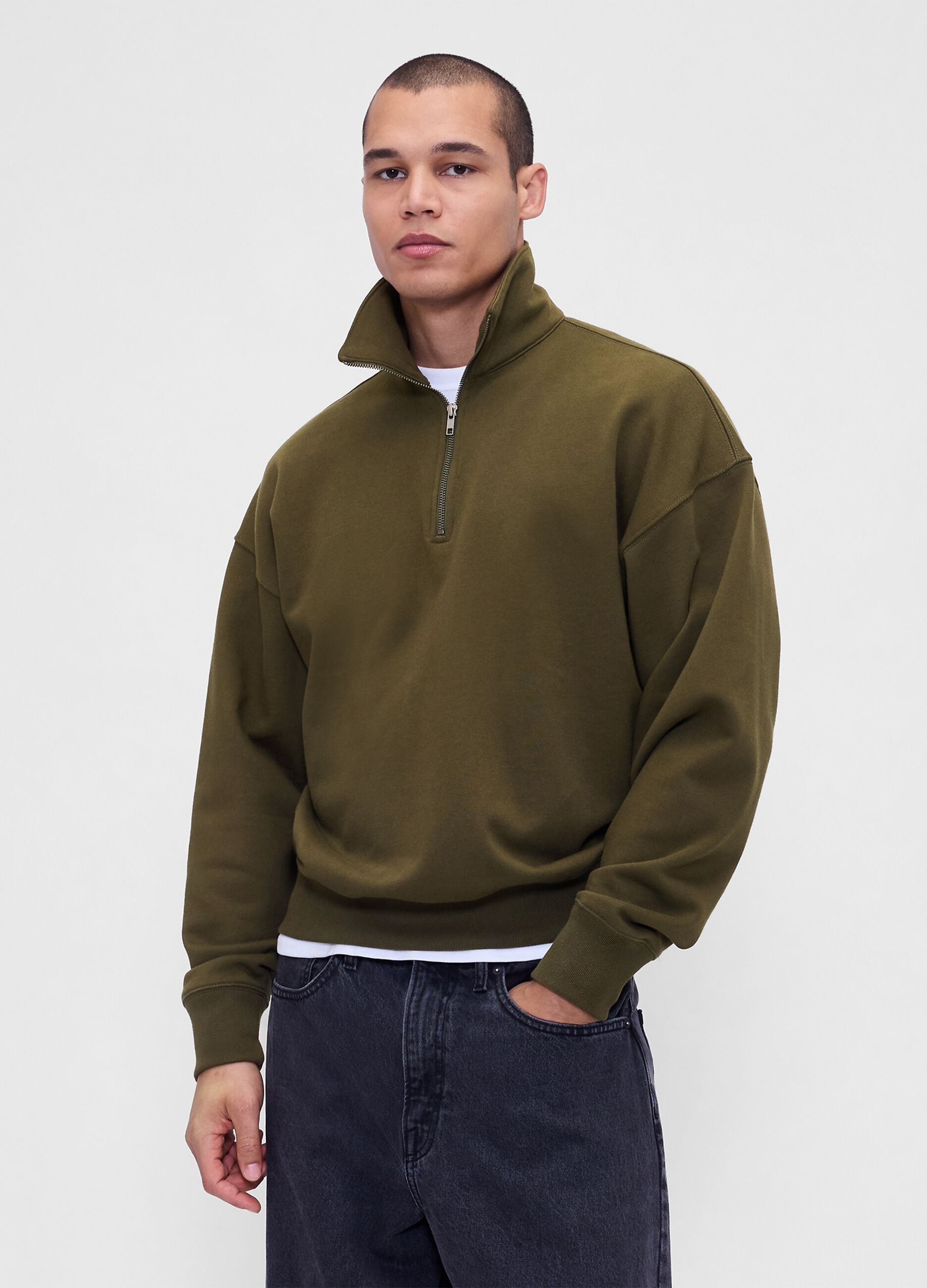 Green Half-Zip Sweatshirt