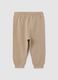 Baby trousers in pure beige cotton regular fit_1