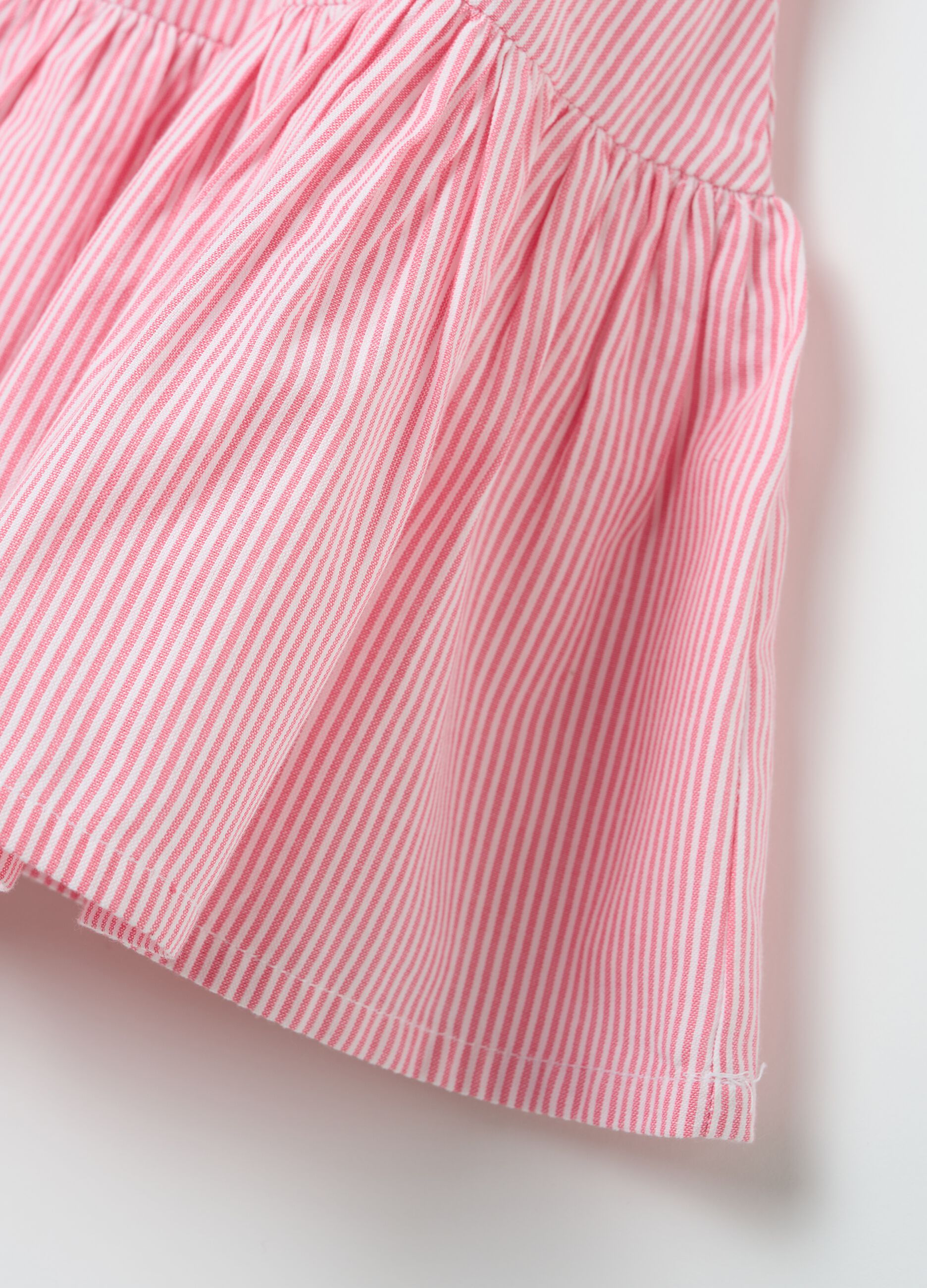 Abito da bambina in puro cotone rosa regular fit con volant