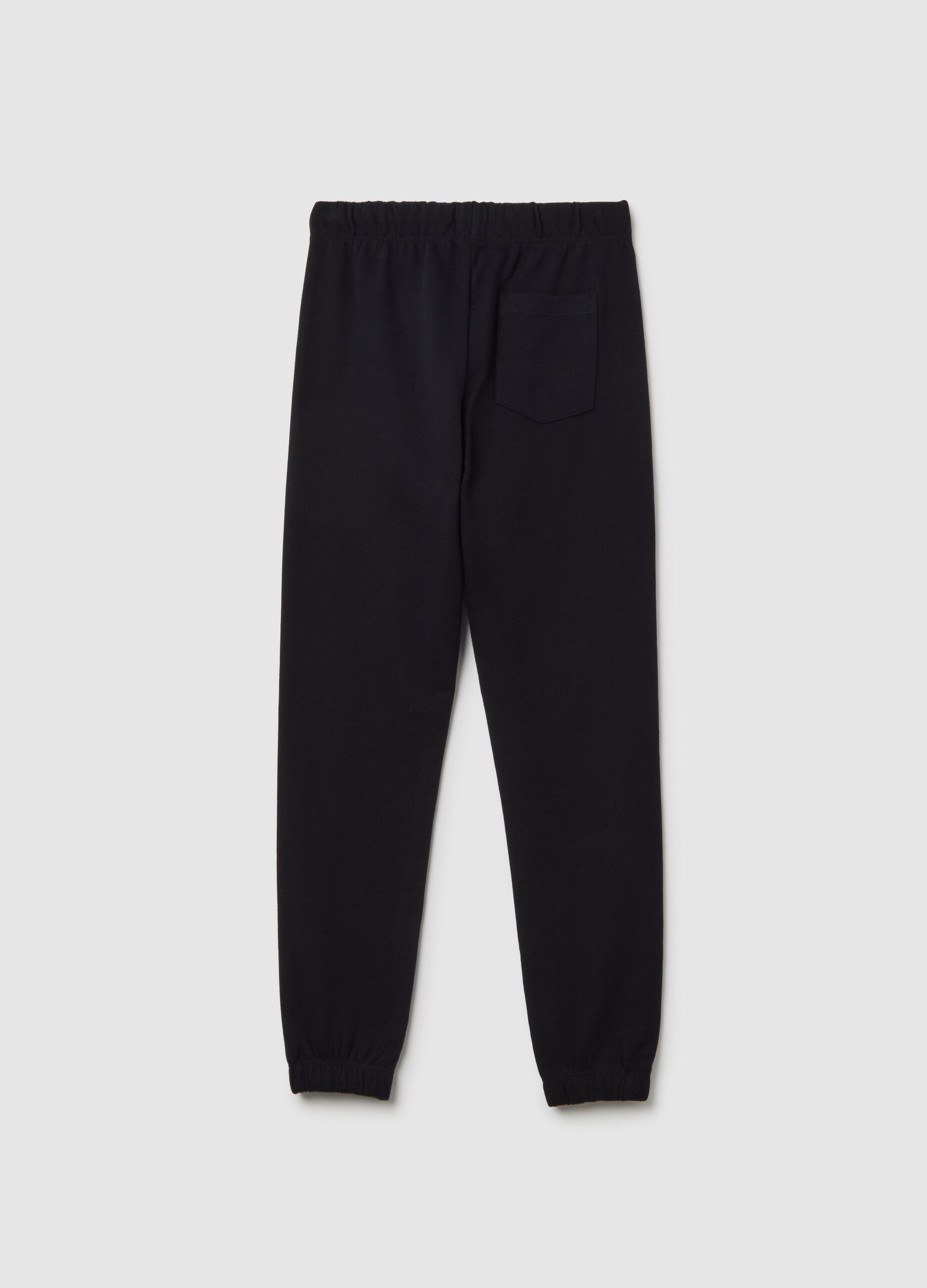 Boys' black pure cotton jogger trousers