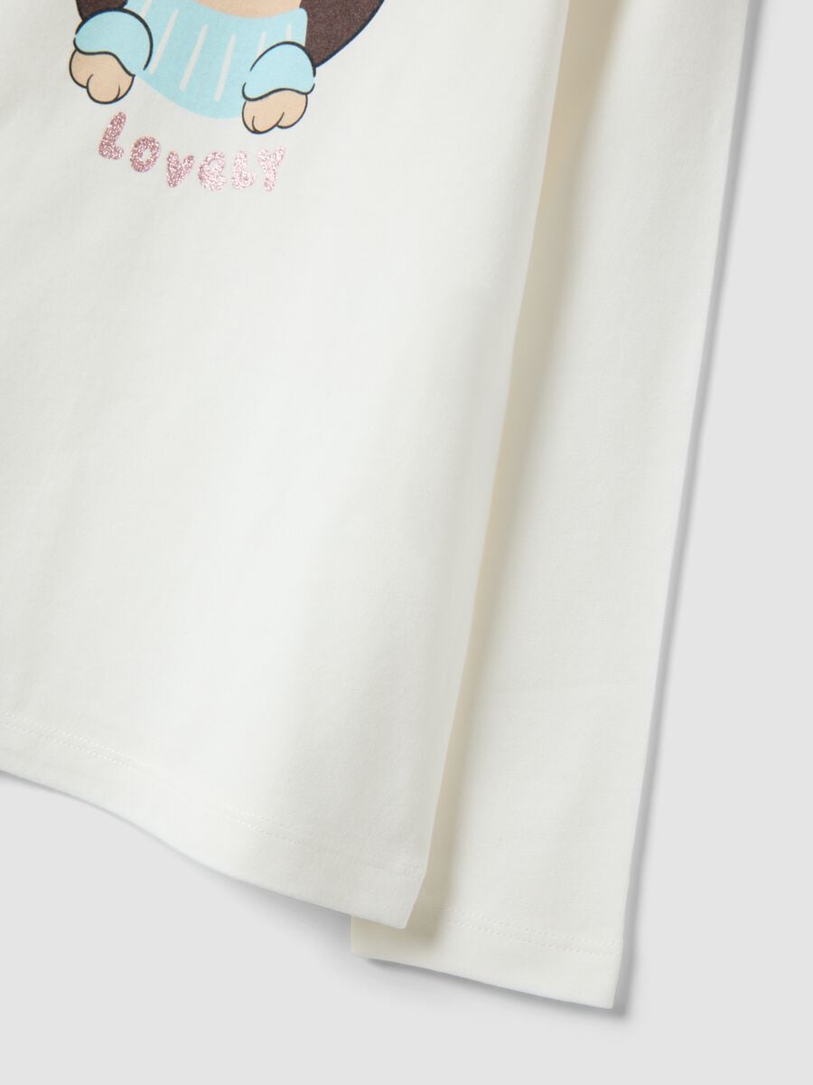 T-shirt bianca in cotone organico elasticizzato girocollo_3