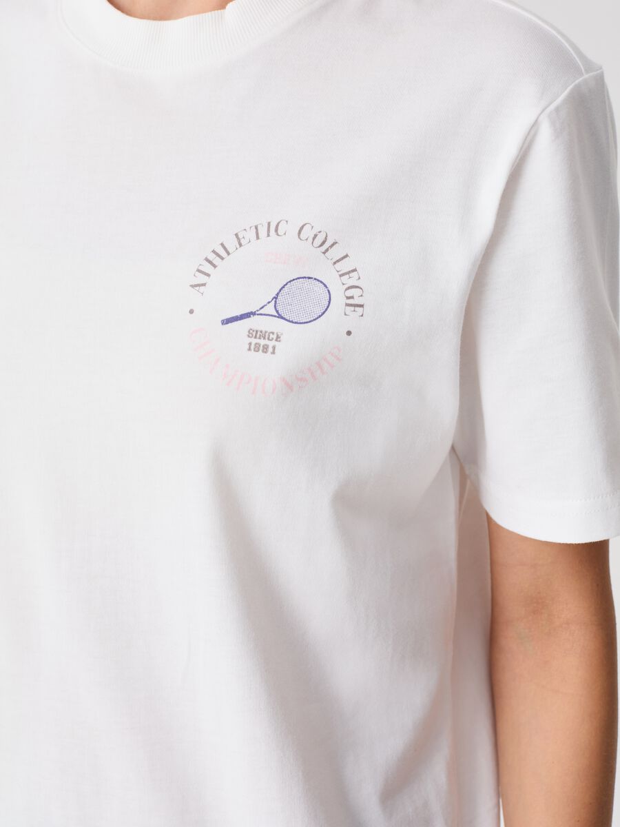 SLAZENGER cotton T-shirt with tennis motif print_2