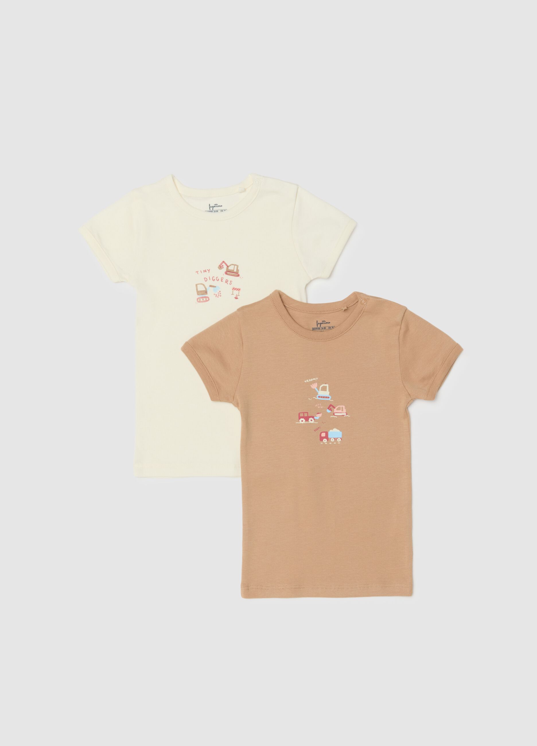 Baby's multicolour t-shirt twin pack in pure cotton regular fit