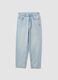Light blue pure cotton relaxed-fit jeans for boys_0