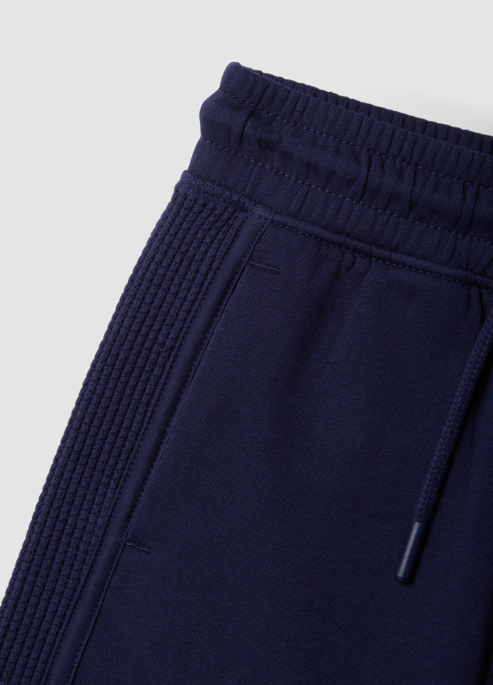 Blue pure cotton shorts with elasticated waistband