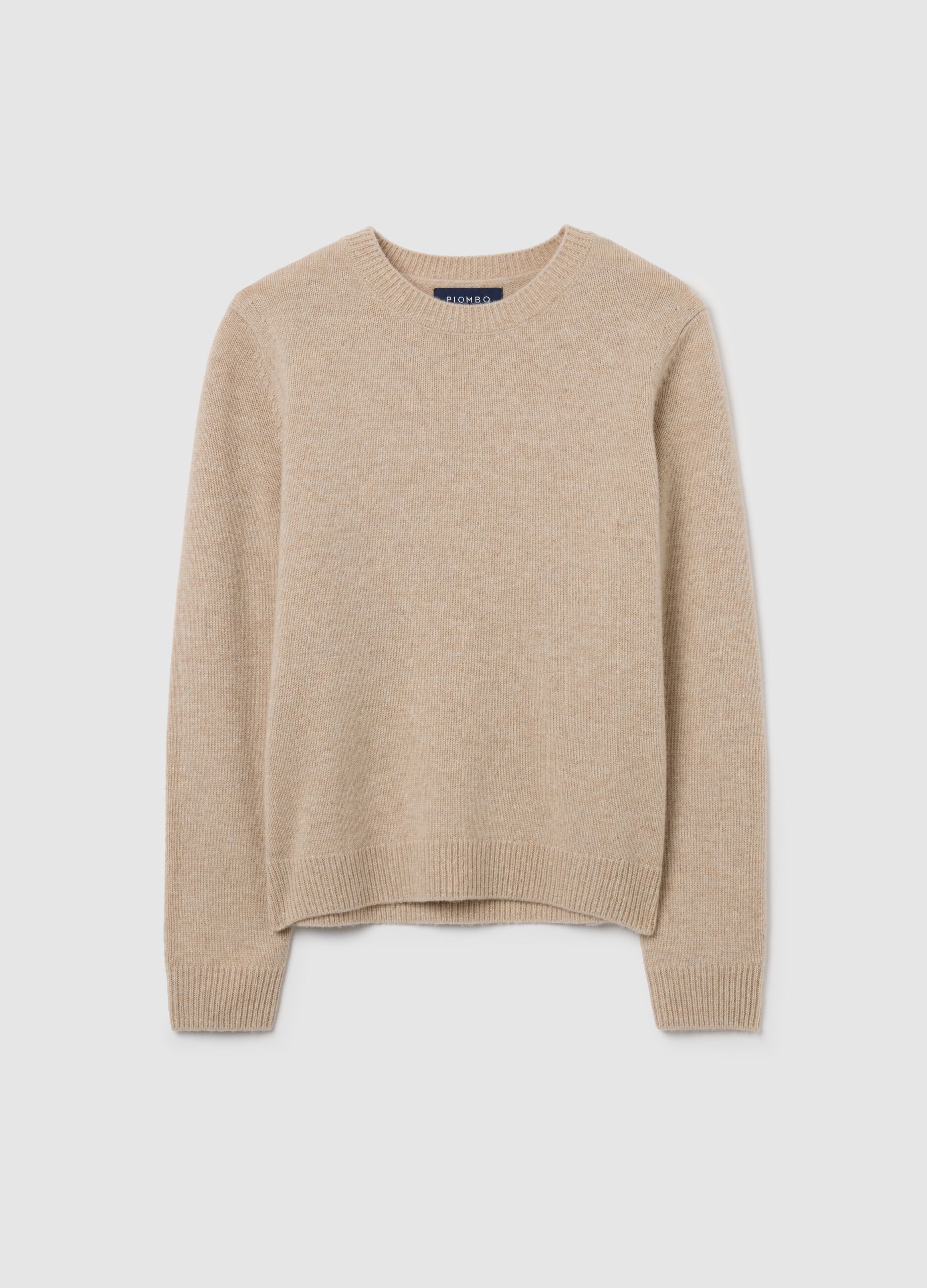 Beige wool and cashmere sweater