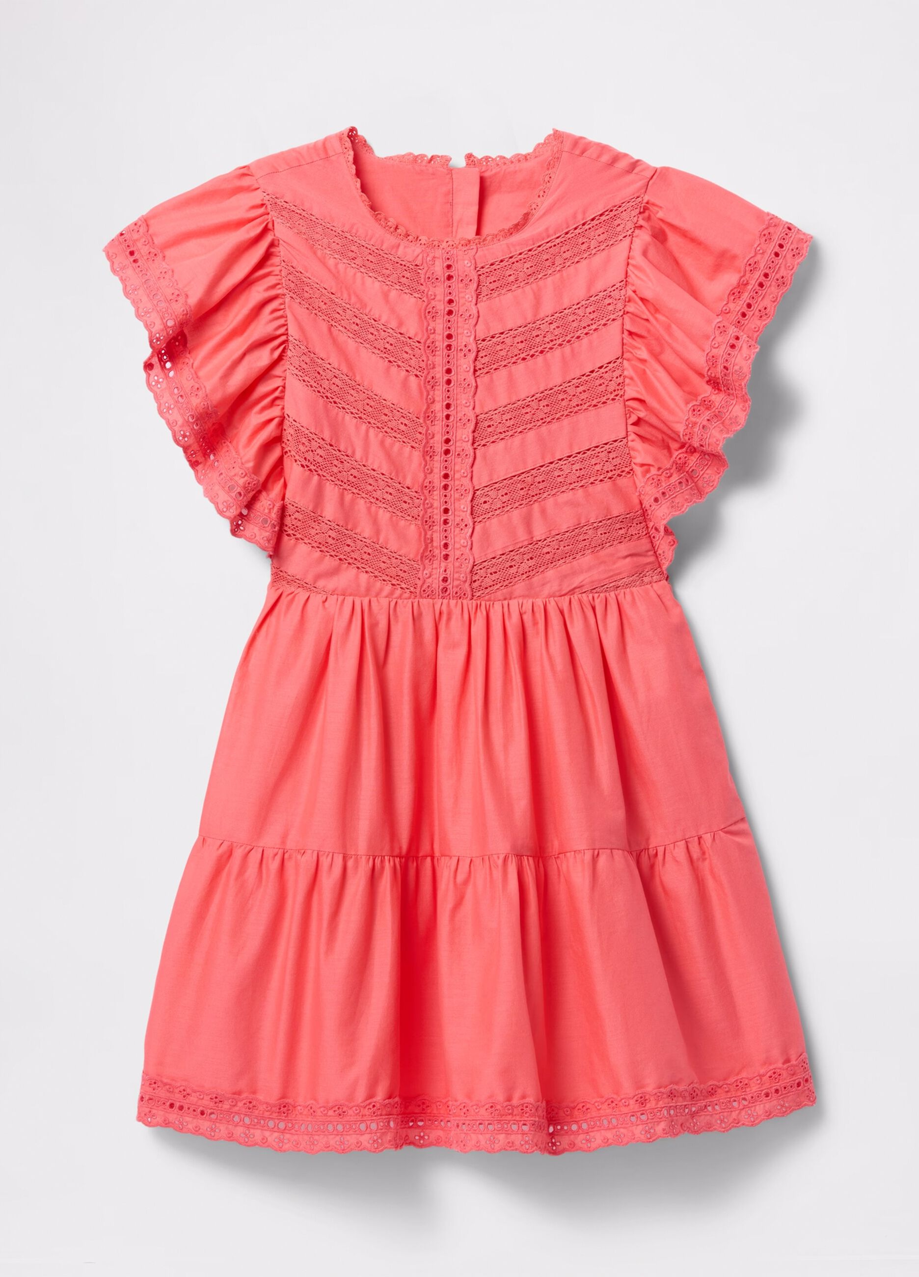 Pink dress with broderie anglaise details