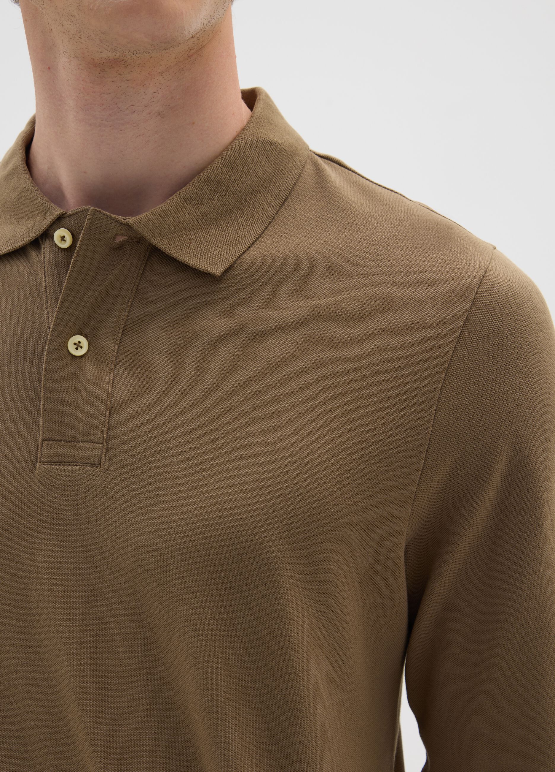 Brown pure cotton polo shirt regular fit