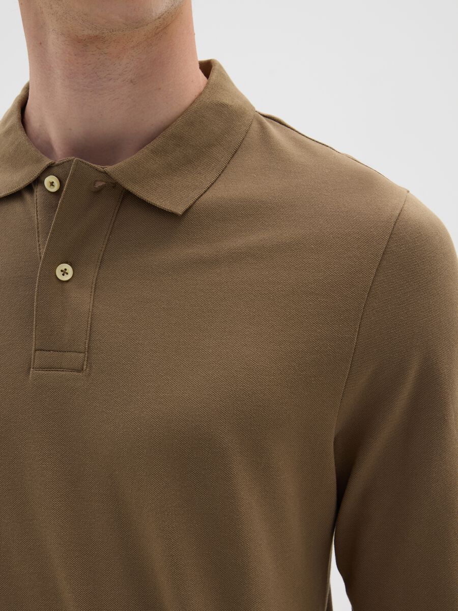 Brown pure cotton polo shirt regular fit_3