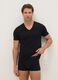 Black pure cotton V-neck regular fit T-shirt_0