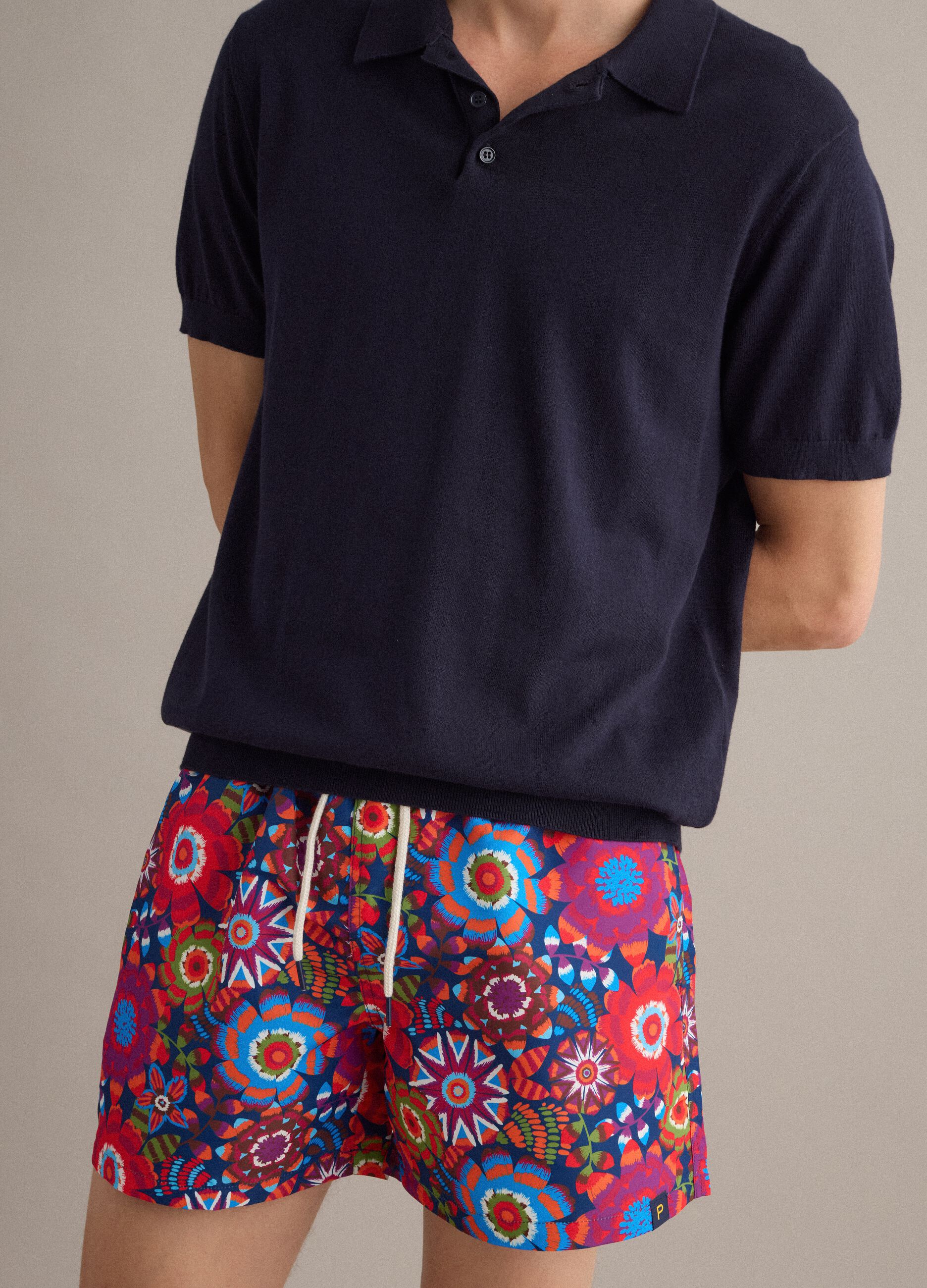 Multicolour floral print swim shorts