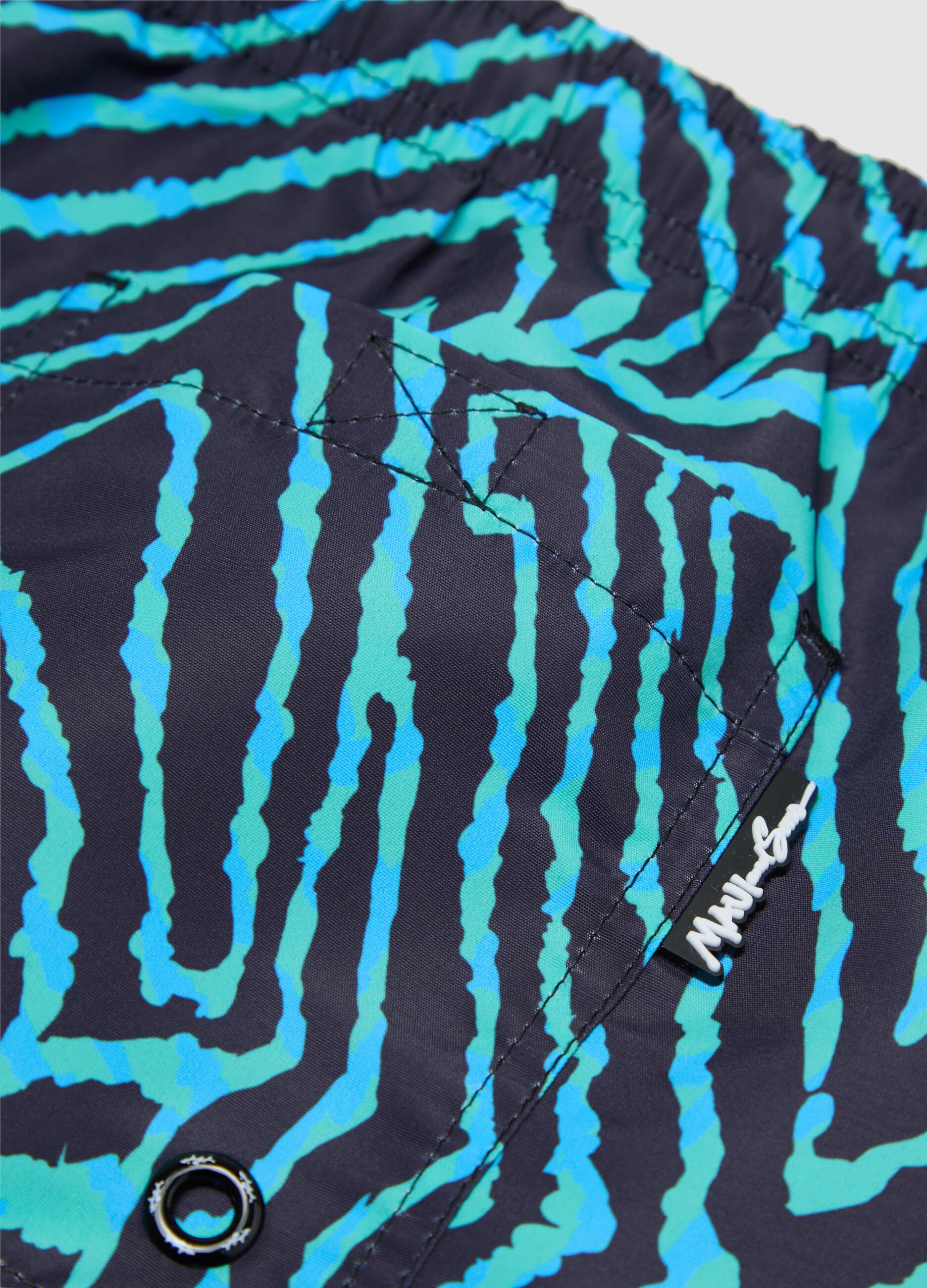 Maui swim shorts with blue abstract print