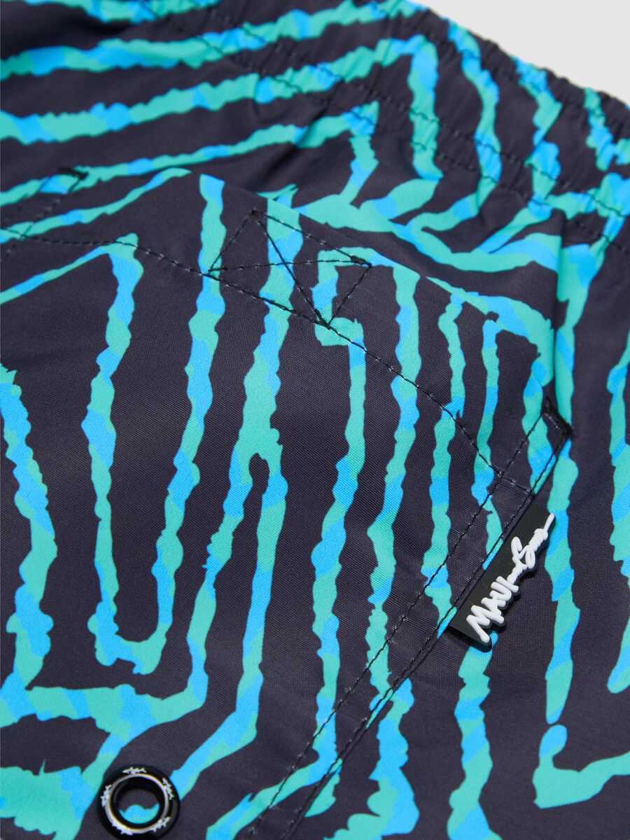 Maui swim shorts with blue abstract print_5