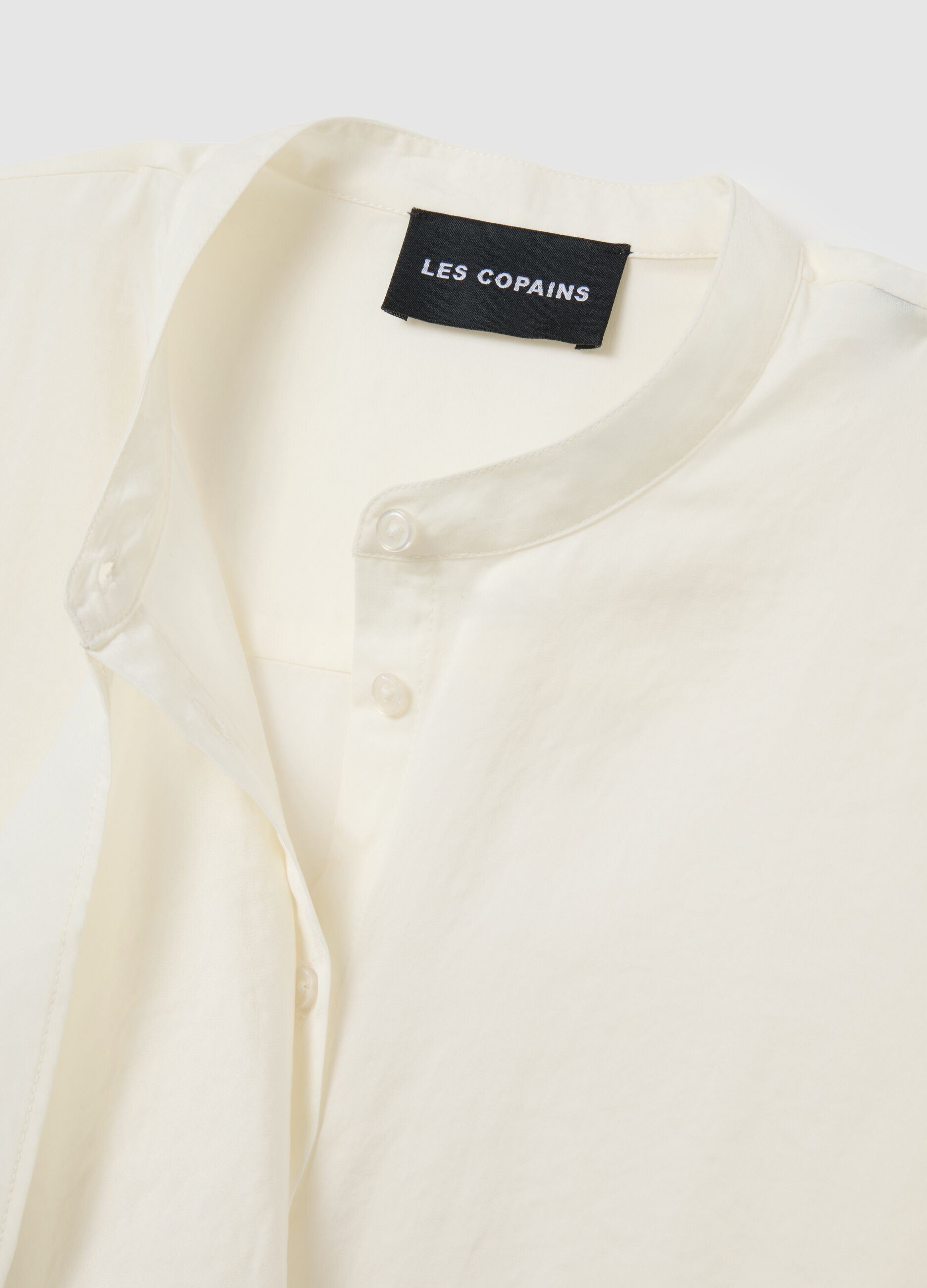 White Blouse with Mandarin Collar