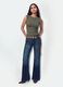 Blue bootcut denim jeans in stretch cotton_0
