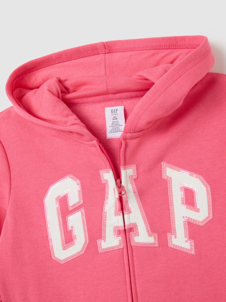 Full-zip plush hoodie with logo patch_3