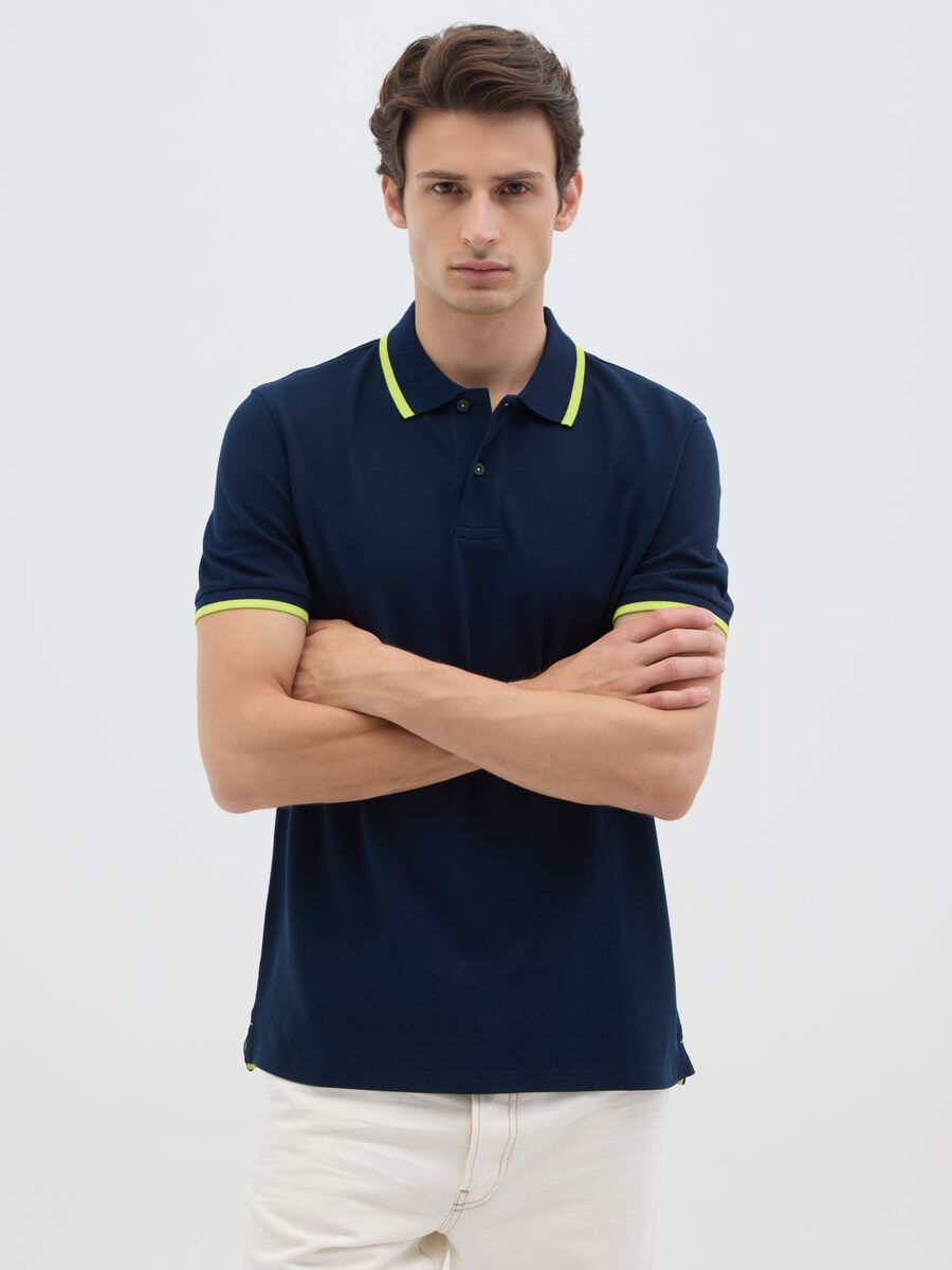 Men's multicolour stretch cotton polo shirt regular fit_0