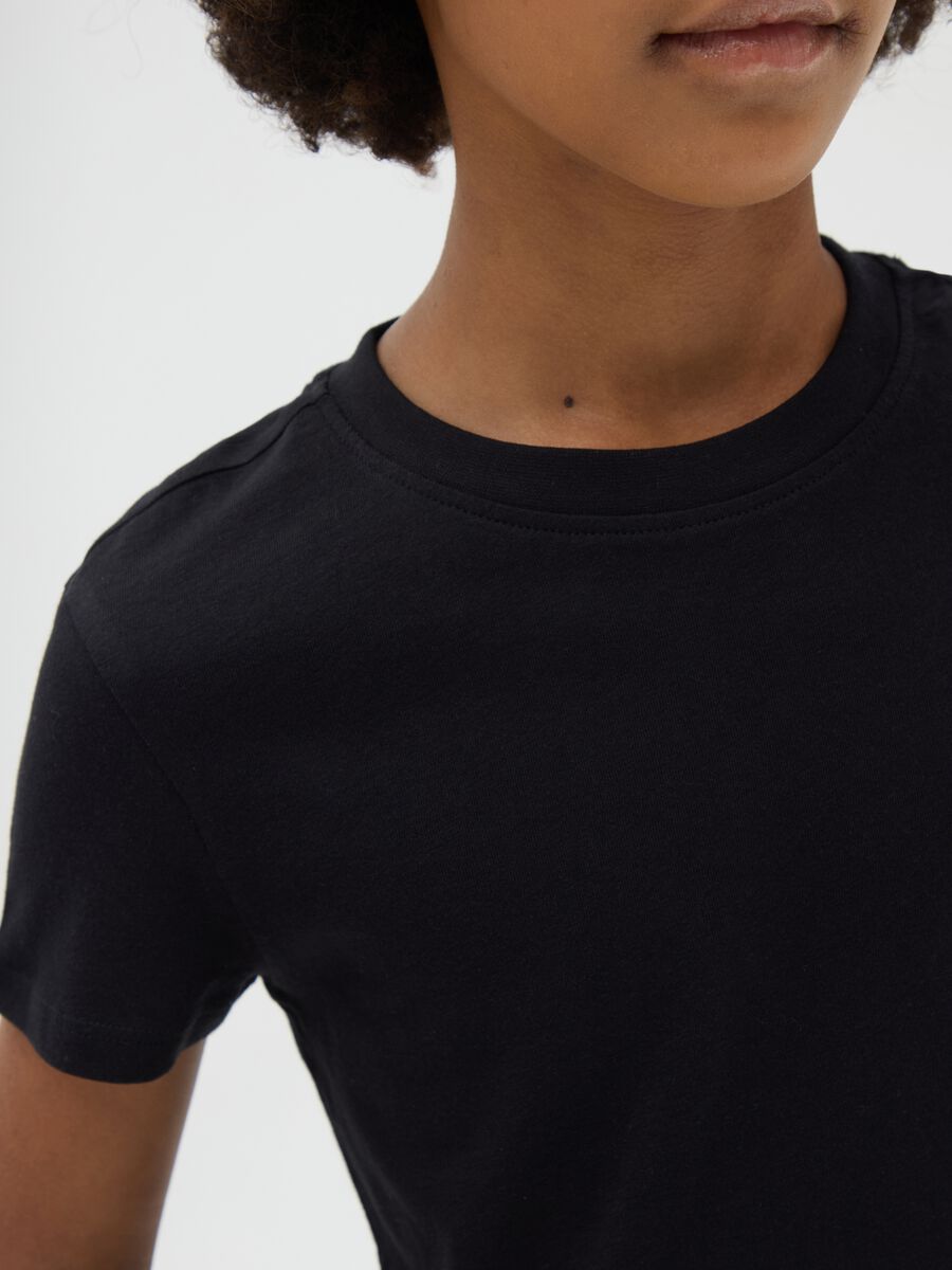 T-shirt nera Essential in cotone bio_1