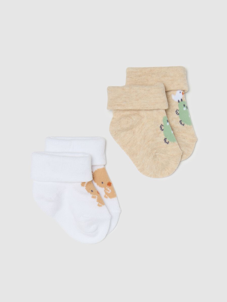 Two-pair pack short socks with animals design_0