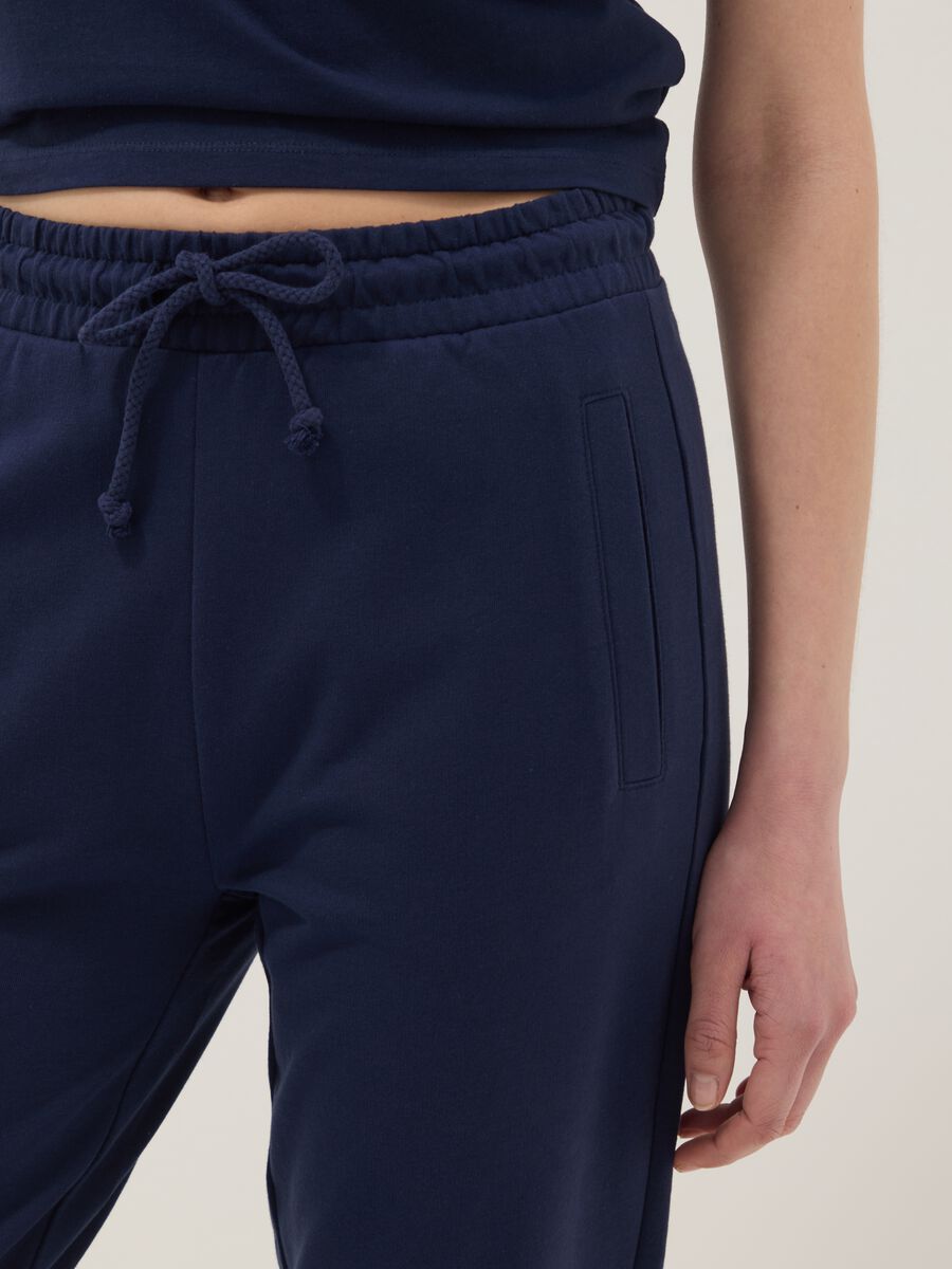 Blue pure cotton joggers, regular fit_3