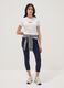 Girls' Blue Cotton Blend Skinny Leggings_0