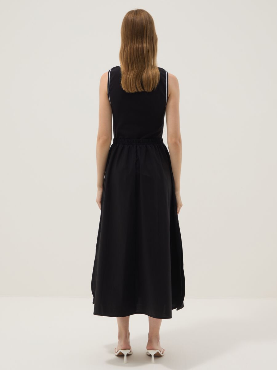 Brown midi dress in stretch cotton_2