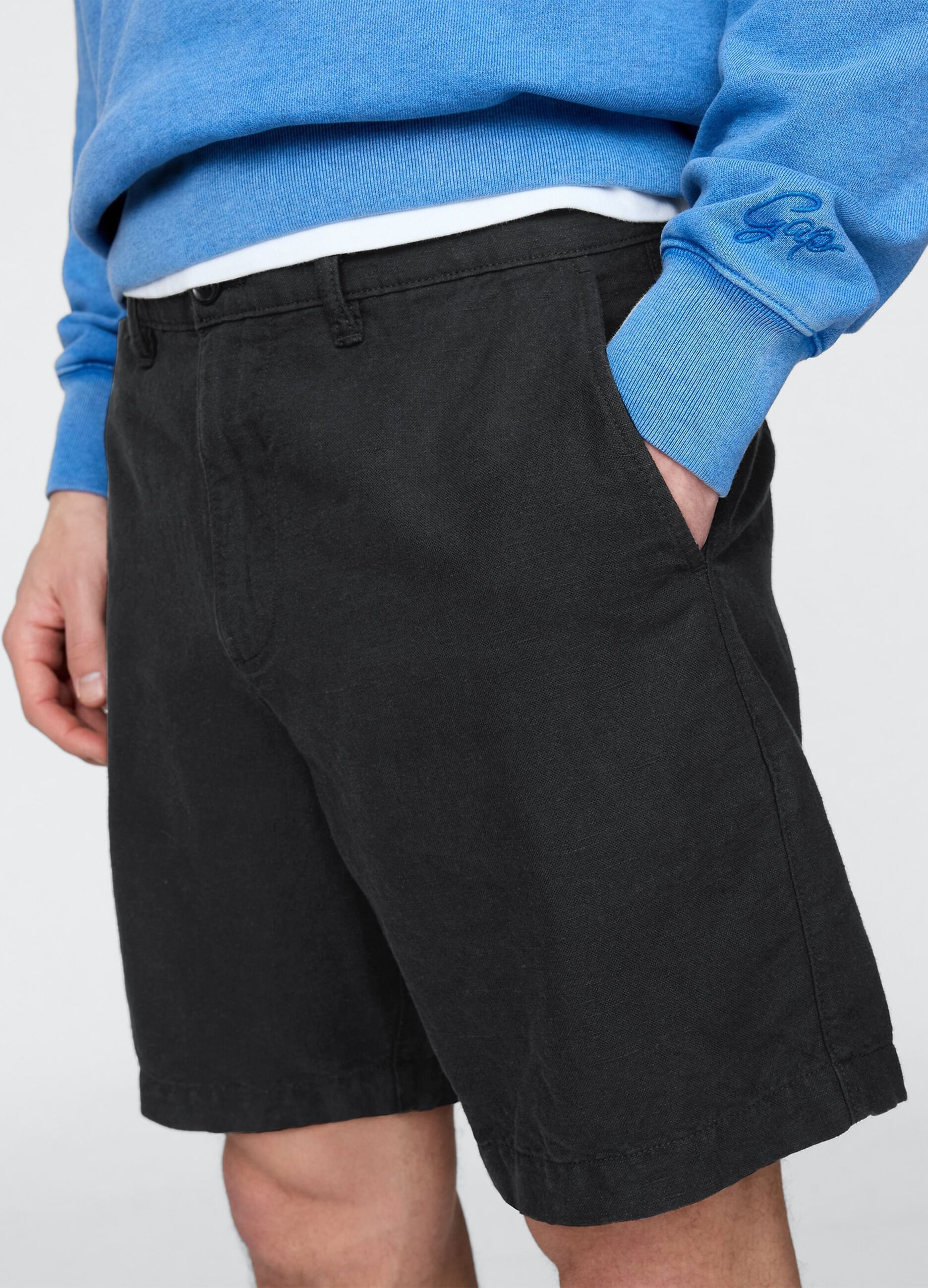 Shorts neri in lino e cotone Gap