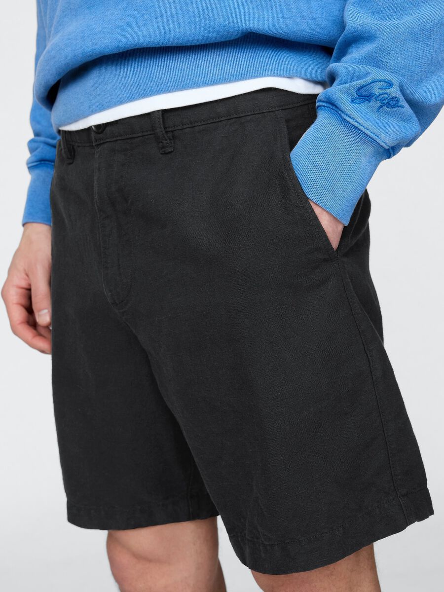 Gap Black Linen and Cotton Shorts_4