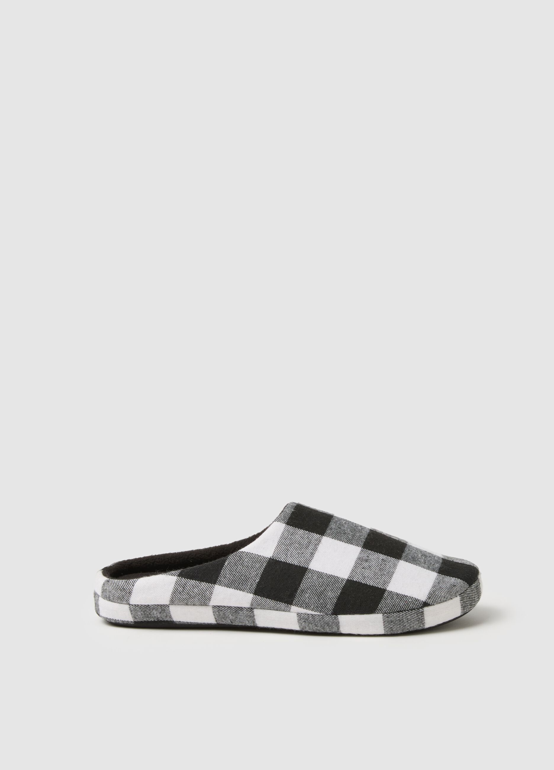 Multicoloured Plaid Slippers