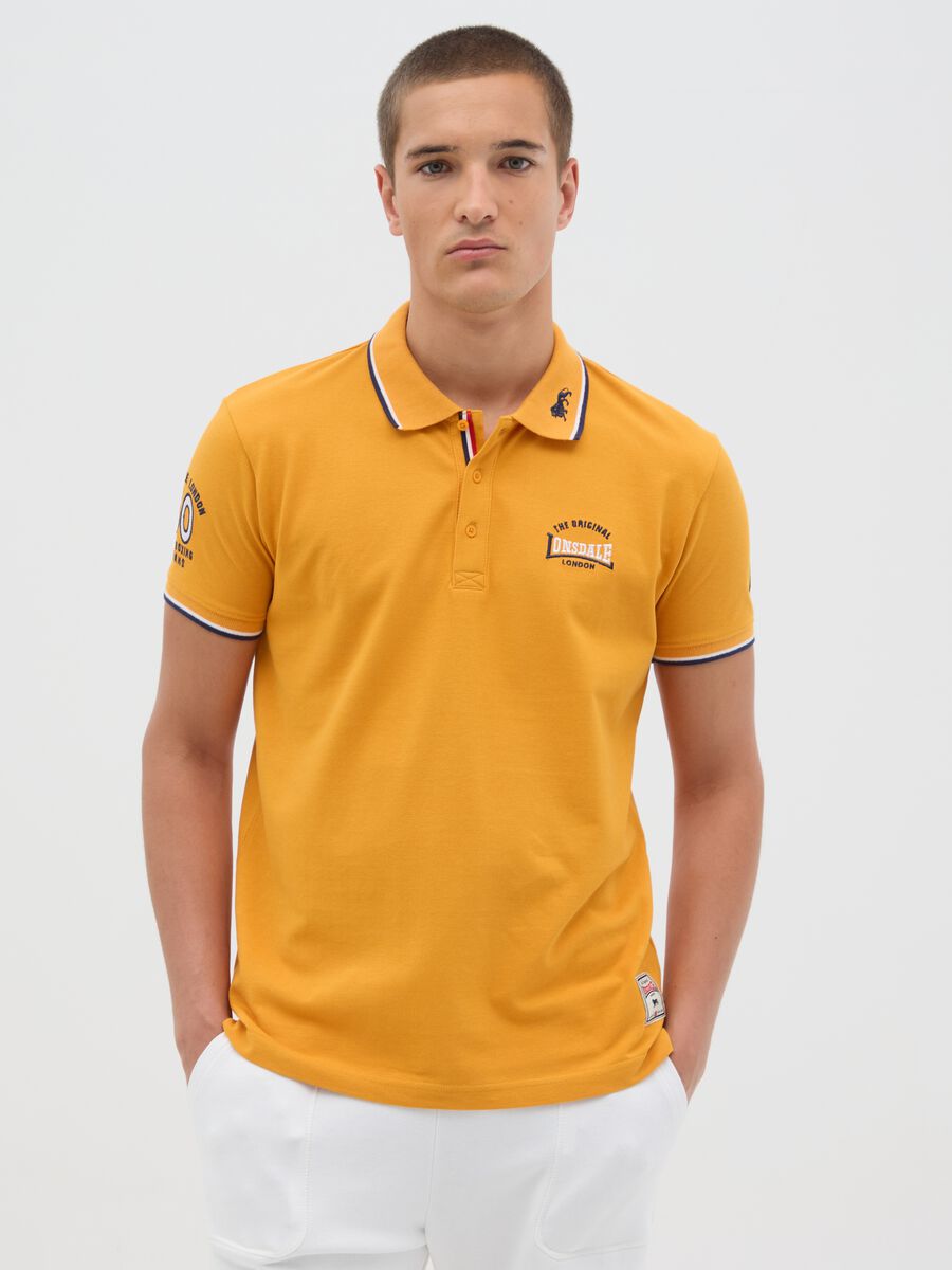 Lonsdale Yellow Short Sleeve Cotton Polo_0