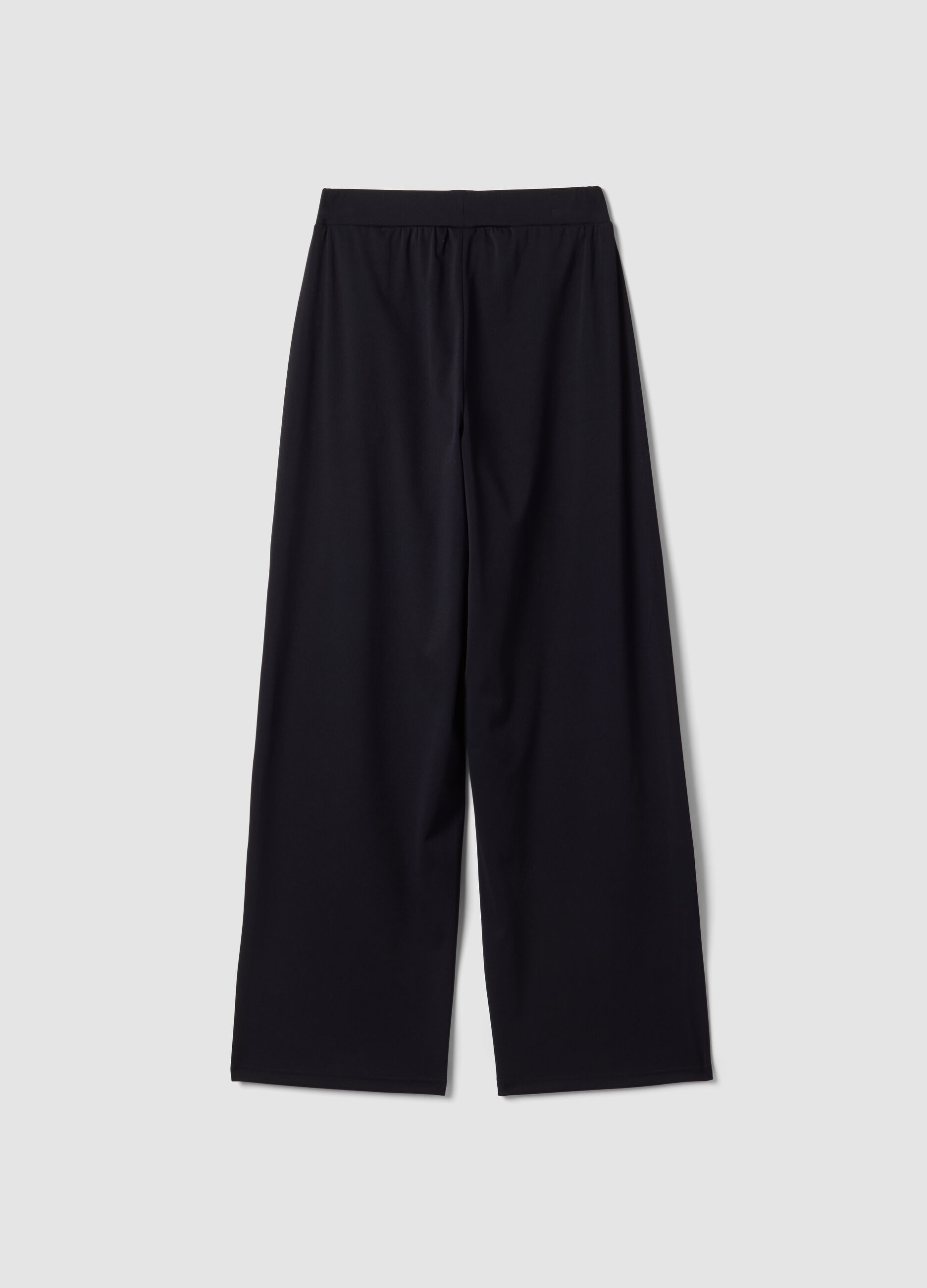 Pantaloni Easy Dry neri in tessuto elasticizzato wide leg ALTAVIA STUDIO