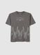 Grey regular fit children's cotton t-shirt with print_0