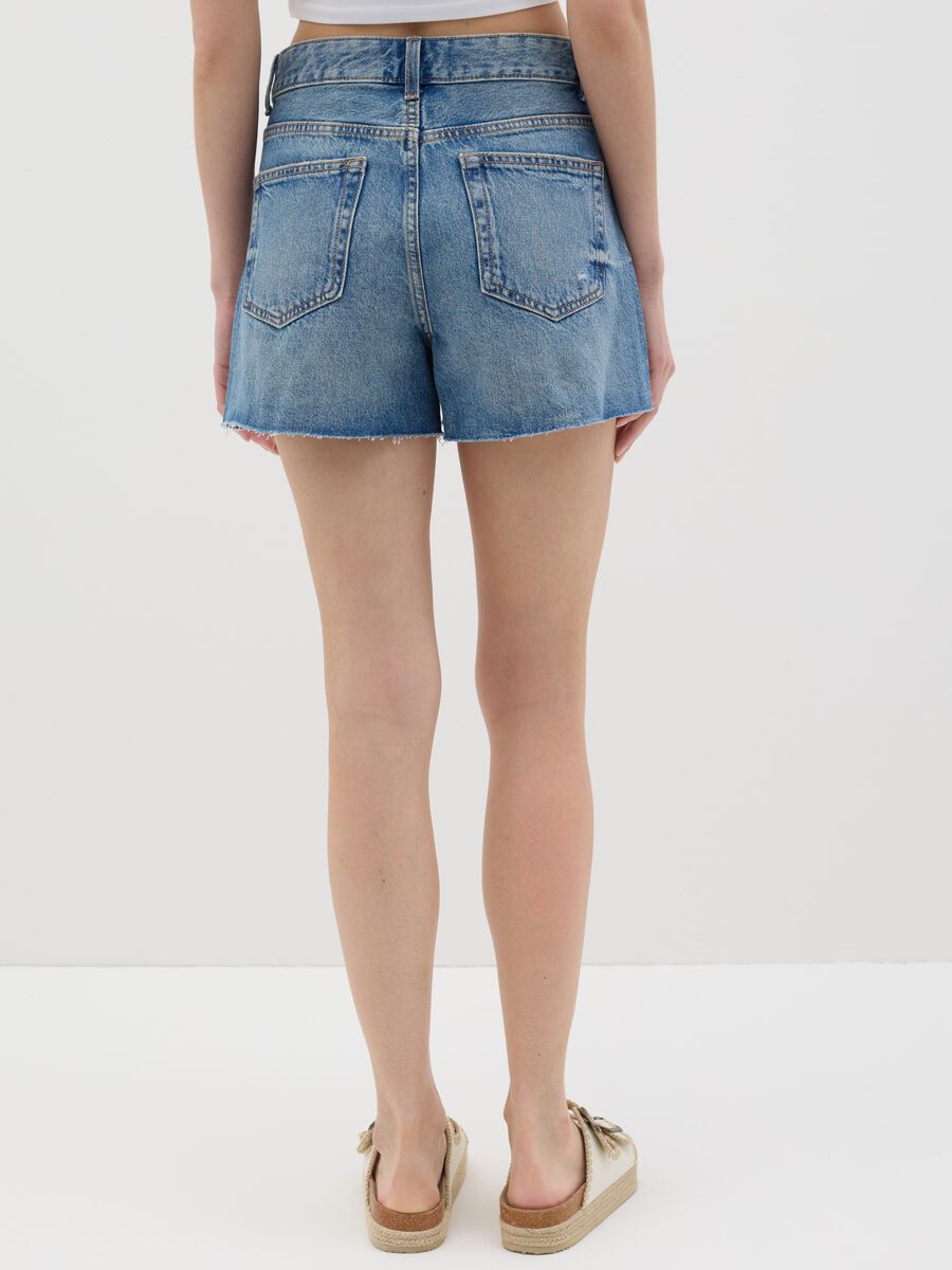 Ripped Denim Cotton Shorts by B.Angel_2
